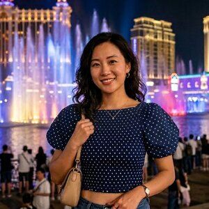 J. Crew Women Medium Cropped Smocked Top Puff Sleeve Dot Navy 100% Cotton Preppy